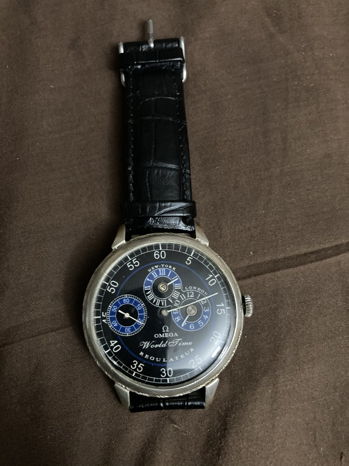 1903 World Time (London & New York ) Omega Regulateur Pocket Watch ...