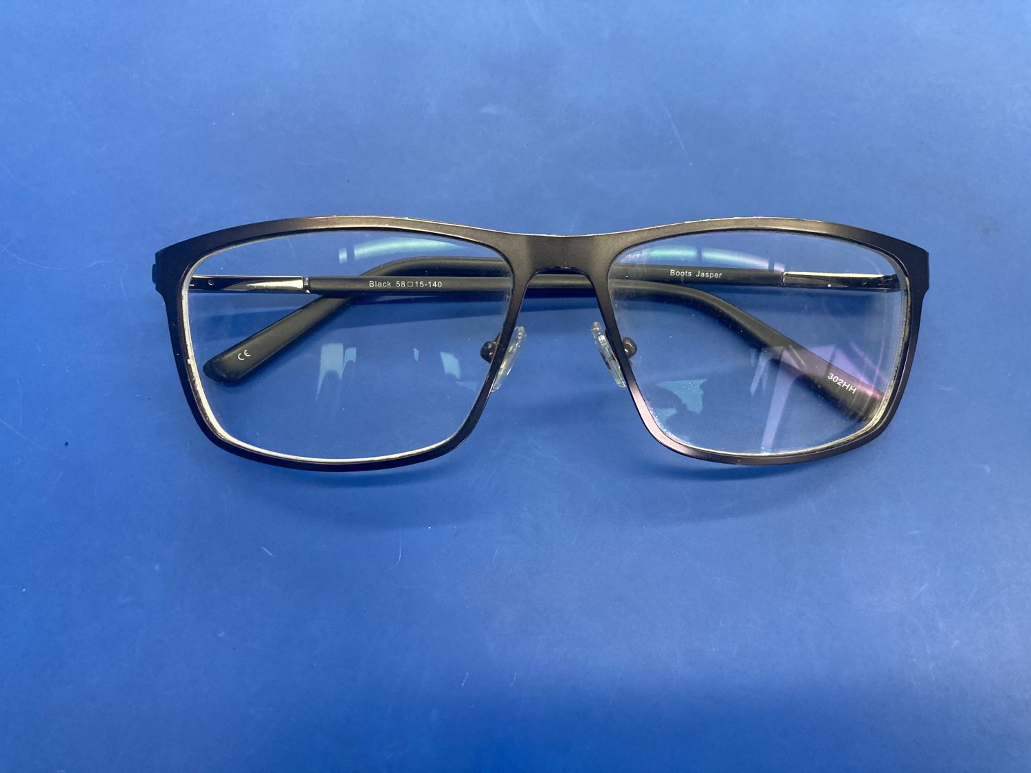 Boots Jasper Black Rectangle Eyeglasses Frames 58-18-150 Great Find