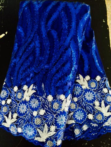 african fabric lace, Royal blue Swiss Lace, French tulle lacefabric  5 yards