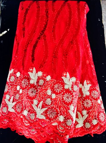 African lace fabric/Swiss Lace fabric/red  French Tulle Lace fabric/5 yards