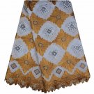 African fabric lace/Big Swiss Voile lace/Gold White African Lace fabric 5 yards