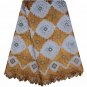 African fabric lace/Big Swiss Voile lace/Gold White African Lace fabric 5 yards