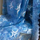 african lace fabric, Big Organza lace with many stones & sequences, Blue Organza
