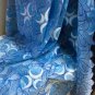 african lace fabric, Big Organza lace with many stones & sequences, Blue Organza