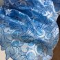 african lace fabric, Big Organza lace with many stones & sequences, Blue Organza