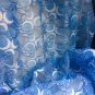 african lace fabric, Big Organza lace with many stones & sequences, Blue Organza
