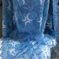 african lace fabric, Big Organza lace with many stones & sequences, Blue Organza
