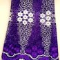 African Lace Fabric/tulle French Lace Fabric/Purple African fabric/5yards