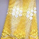 African Lace Fabric/Tulle French Lace Fabric/yellow African fabric/5yards