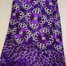 African Lace Fabric/French Lace Fabric/Purple African Lace Fabric/5 yards