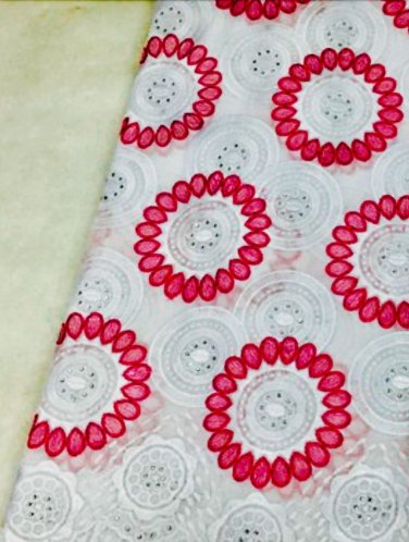 african fabric lace Big Swiss Voile lace Pink White Swiss Voile Lace 5 yards