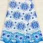 African Lace Fabric Blue White Swiss Voile lace with many rhinestone 5 yards