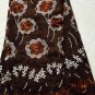 African Lace Fabric Swiss Voile Lace Brown African Fabric with many stones 5yard