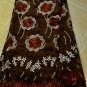 African Lace Fabric Swiss Voile Lace Brown African Fabric with many stones 5yard