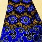 African Fabric Swiss Voile lace Big Voile Lace Royal Blue Gold Swiss Lace 5yards