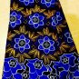 African Fabric Swiss Voile lace Big Voile Lace Royal Blue Gold Swiss Lace 5yards