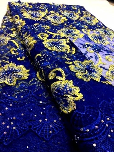 African Lace Fabric / Royal blue Swiss Lace / French Lace fabric / tulle lace fabric / 5 yards