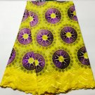 African Fabric Swiss Voile Lace white Yellow Purple African Lace Fabric 5 yards