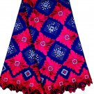 African Lace Fabric/Swiss Voile Lace/ Big Lace/Pink blue african fabric/ 5 yards