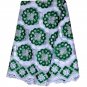 African Lace Fabric/Swiss Voile Lace/white green African Lace Fabric/Big Lace 5y