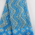 african lace fabric/French Lace fabric/ Blue African Lace fabric/5 yards