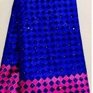 African Lace Fabric Royal blue Pink  Guipure Lace French Lace fabric  5 yards