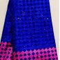 African Lace Fabric Royal blue Pink  Guipure Lace French Lace fabric  5 yards