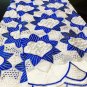 African Lace Fabric/Swiss Lace Fabric/Blue White African Lace fabric/5 yards