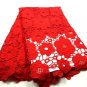 African fabric lace/Swiss guipure lace fabric/red guipur Lace fabric/5 yards