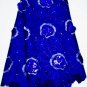 African Fabric Swiss Voile Lace Blue Big African Lace with sequences & stones