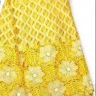 African Lace Fabric/tulle French Lace Fabric/Yellow African fabric/5yards