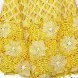 African Lace Fabric/tulle French Lace Fabric/Yellow African fabric/5yards
