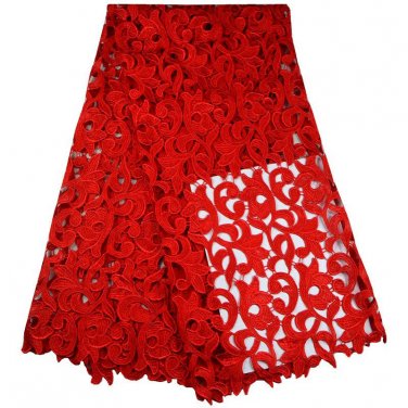 African Lace Fabric/Swiss Lace Fabric/Red Guipure Lace Fabric Guipure Lace/5yard