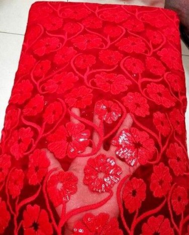 African lace fabric/Swiss Lace fabric/Red Tulle Lace fabric/French Lace/5 yards