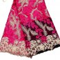 african  lacefabric/Swiss  Lace fabric/ Fuchia pink Tulle Lace Fabric/ 5 yards