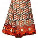 African Lace Fabric/Orange Tulle French Lace Fabric/African fabric/5yards