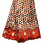 African Lace Fabric/Orange Tulle French Lace Fabric/African fabric/5yards