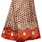 African Lace Fabric/Orange Tulle French Lace Fabric/African fabric/5yards