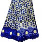 African lace fabric/Swiss Lace fabric/Blue French Tulle Lace fabric/5 yards
