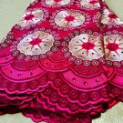 African Fabric Swiss Voile Lace Fushia Pink Gold African Lace Fabric 5 yrds