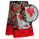 African lace fabric/Swiss Lace fabric/Tulle lace fabric/ Big Lace rhinestones/5y