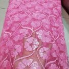 African Lace Fabric/Pink Swiss Lace Fabric/Tulle Lace Fabric with sequence/5yard