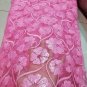 African Lace Fabric/Pink Swiss Lace Fabric/Tulle Lace Fabric with sequence/5yard