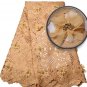 African Lace Fabric/Gold Guipure Lace Fabric with beads/Swiss Lace fabric/5yards