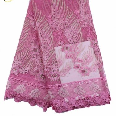 african lace fabric/Tulle Lace fabric/Pink Swiss Lace fabric/5yards