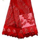 African Lace Fabric/ Tulle Lace Fabric/African Lace fabric/Red Swiss Lace 5yards