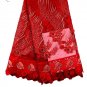 African Lace Fabric/ Tulle Lace Fabric/African Lace fabric/Red Swiss Lace 5yards