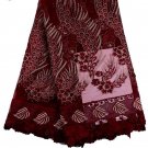 african lace fabric/Tulle Lace fabric/Wine Red Swiss Lace fabric/5yards