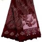 african lace fabric/Tulle Lace fabric/Wine Red Swiss Lace fabric/5yards