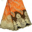 African lace fabric Swiss Lace fabric Tulle Lace fabric Orange Lace Fabric 5yard